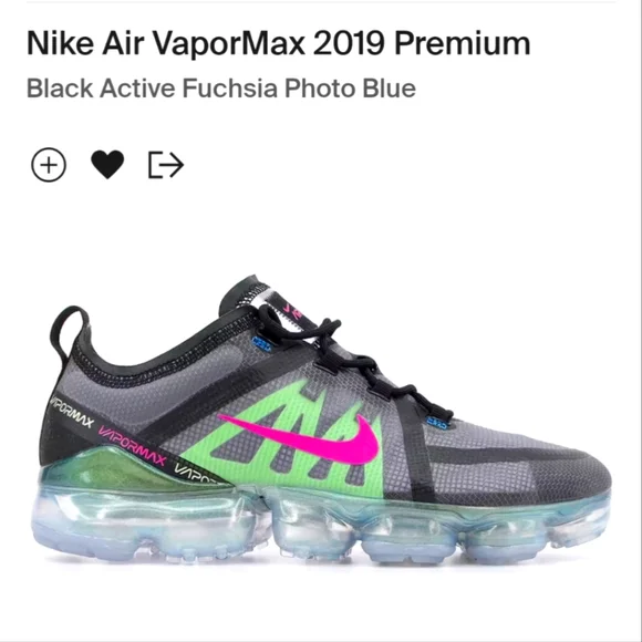 Nike Air Vapormax 2019 Black, Fuchsia, Lime Premium Men's 12 AT6810-001 - Picture 2 of 16